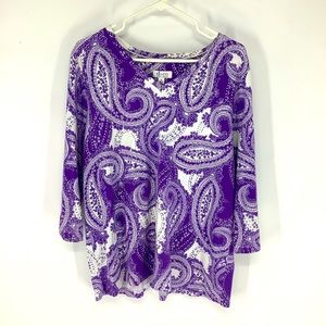 Denim&co paisley blouse XL
